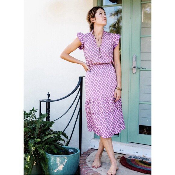 Perry Walker Collective Size 1 (2-4) Cornelia II Silk Blend Dress Feminine Boho - Picture 1 of 16